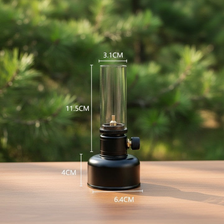 Justerbar Gas Flamme Bordlampe i Aluminium