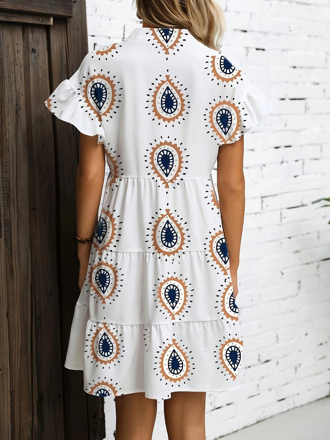 Presley | Kvinders Boho Flowy Draperet Midi Kjole Cocktail