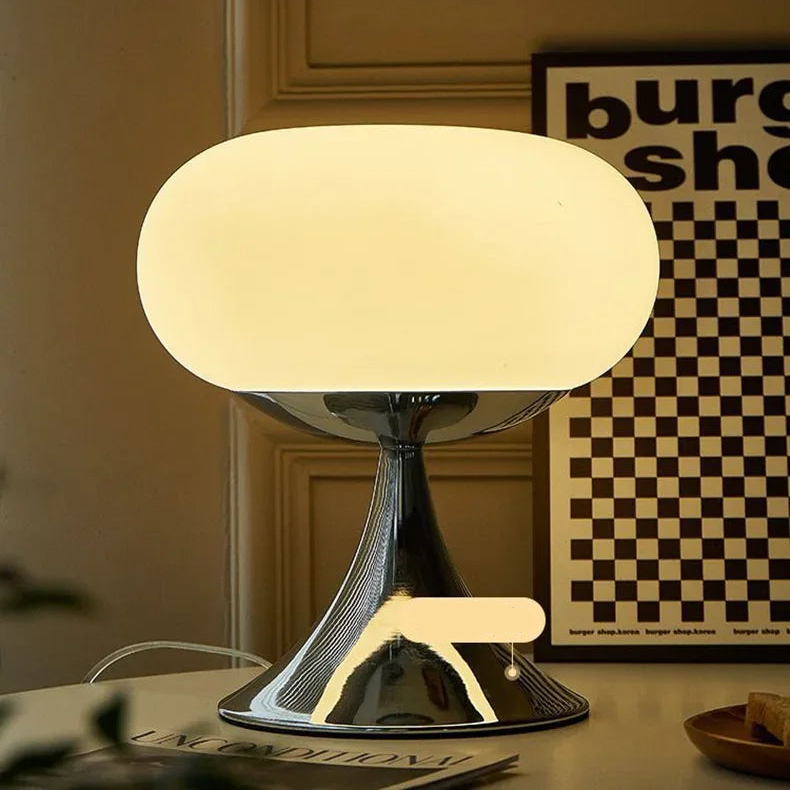 Æbleformet Glas Bordlampe med Varm Nostalgisk Belysning