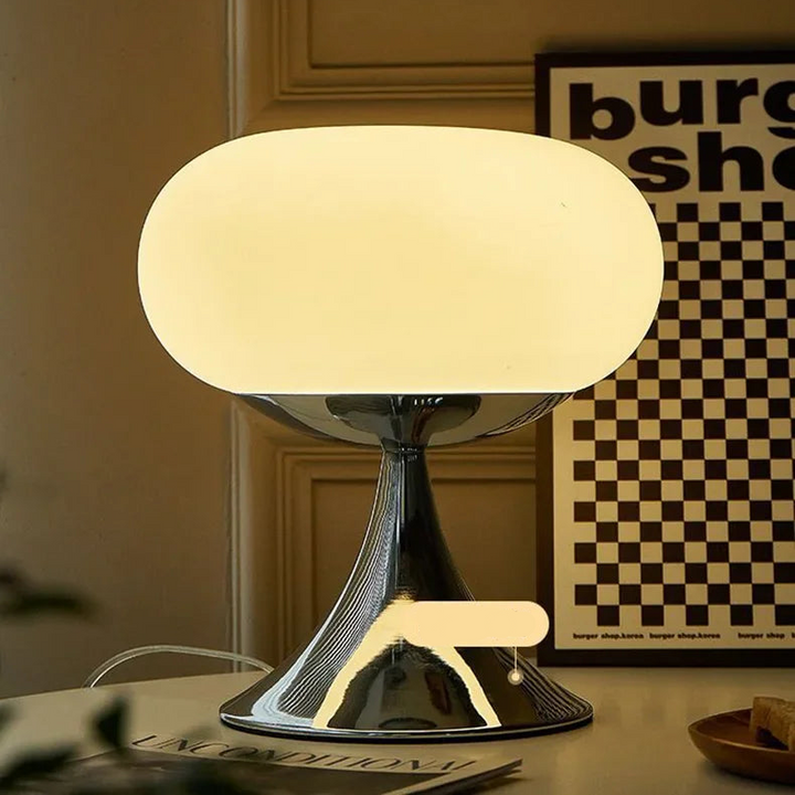 Æbleformet Glas Bordlampe med Varm Nostalgisk Belysning