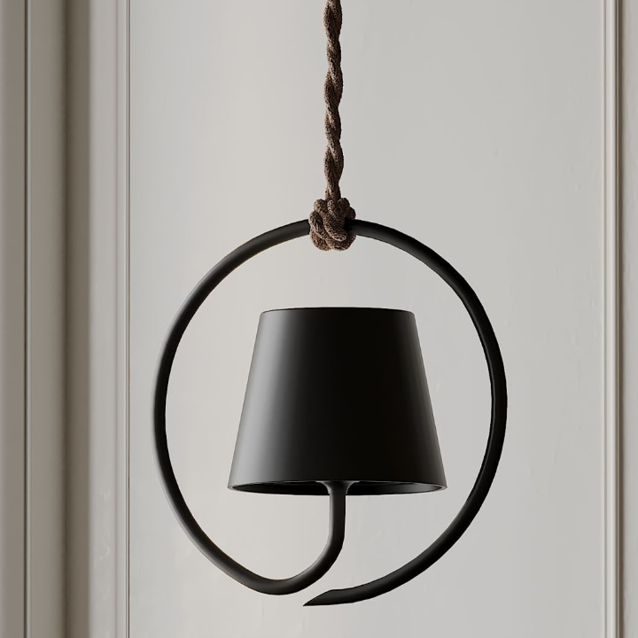 Justerbar Scandi LED Pendellampe i Sort/Hvid