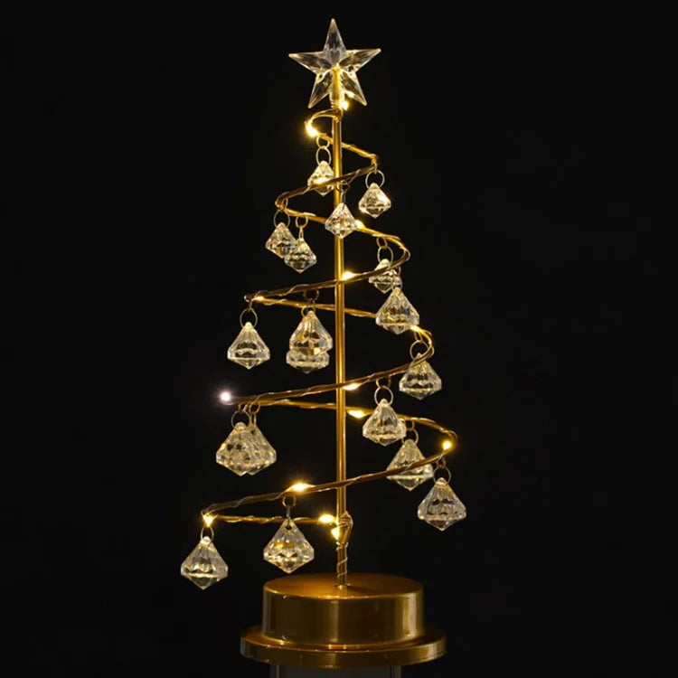 LED Spiral Julebordlampe med Krystal Accenter