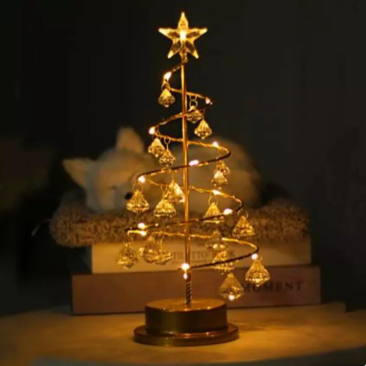 LED Spiral Julebordlampe med Krystal Accenter