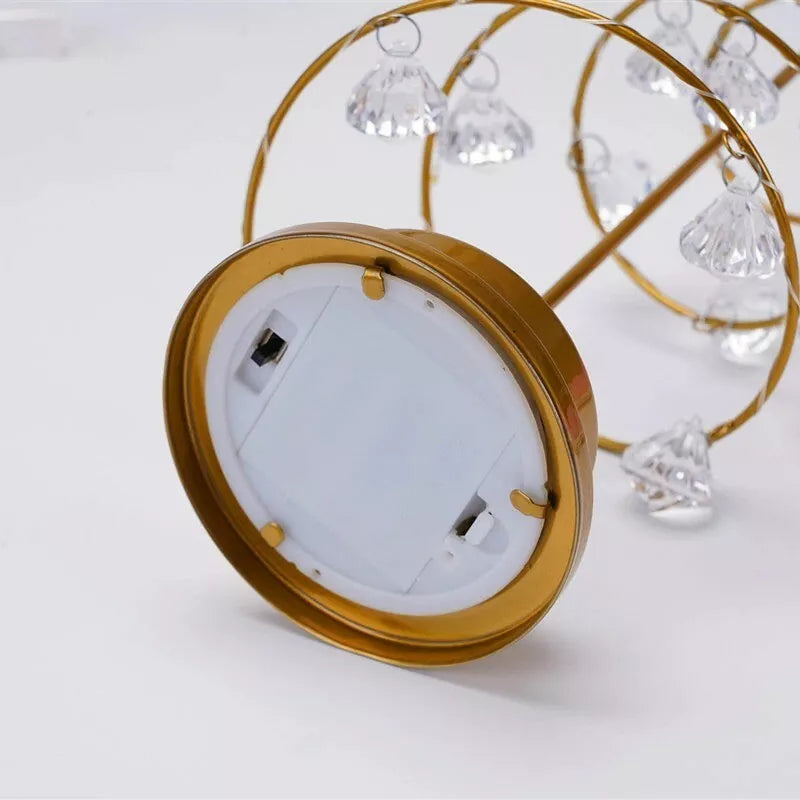 LED Spiral Julebordlampe med Krystal Accenter