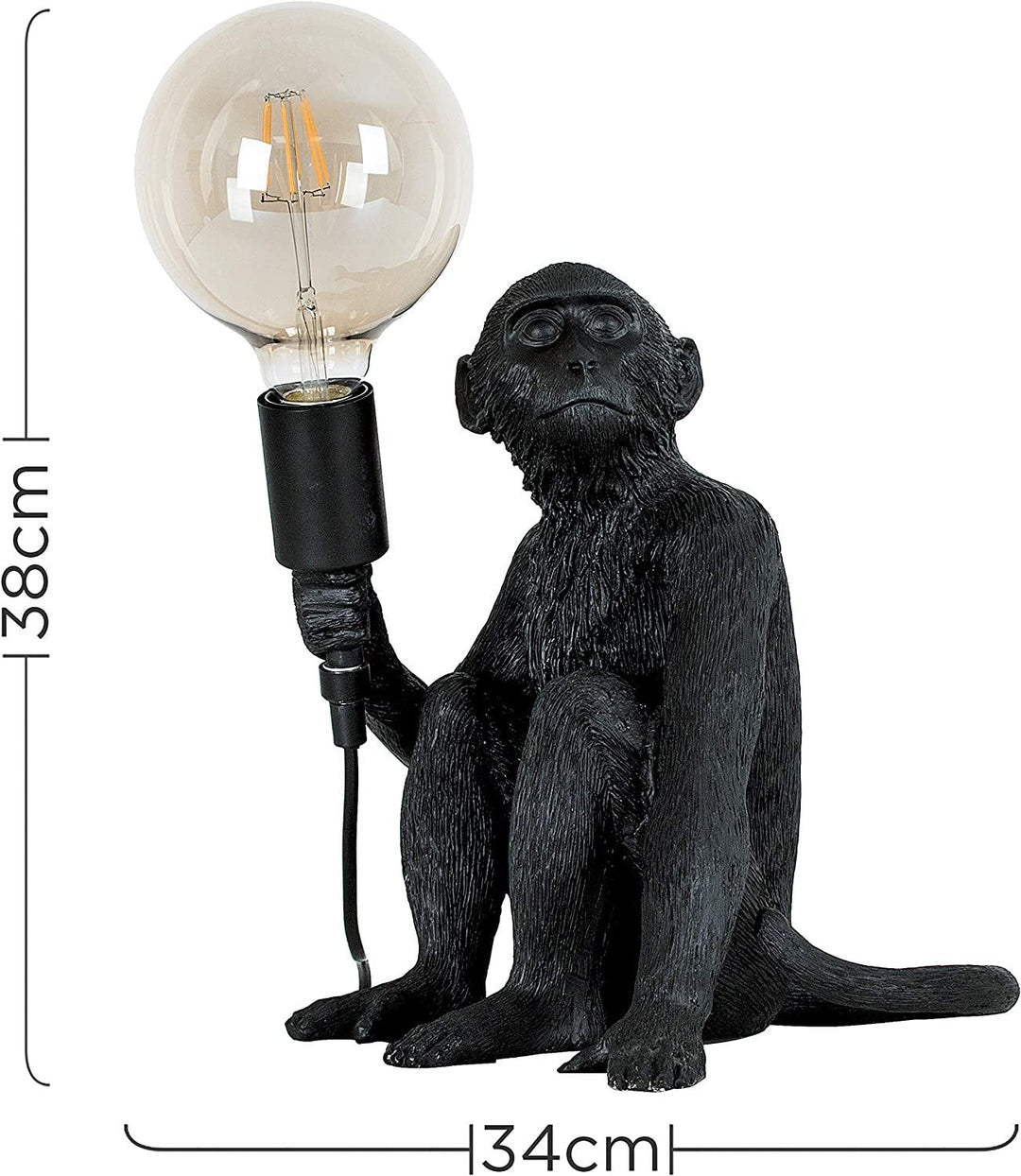 Abelone Bordlampe med Abe-design i Sort eller Guld