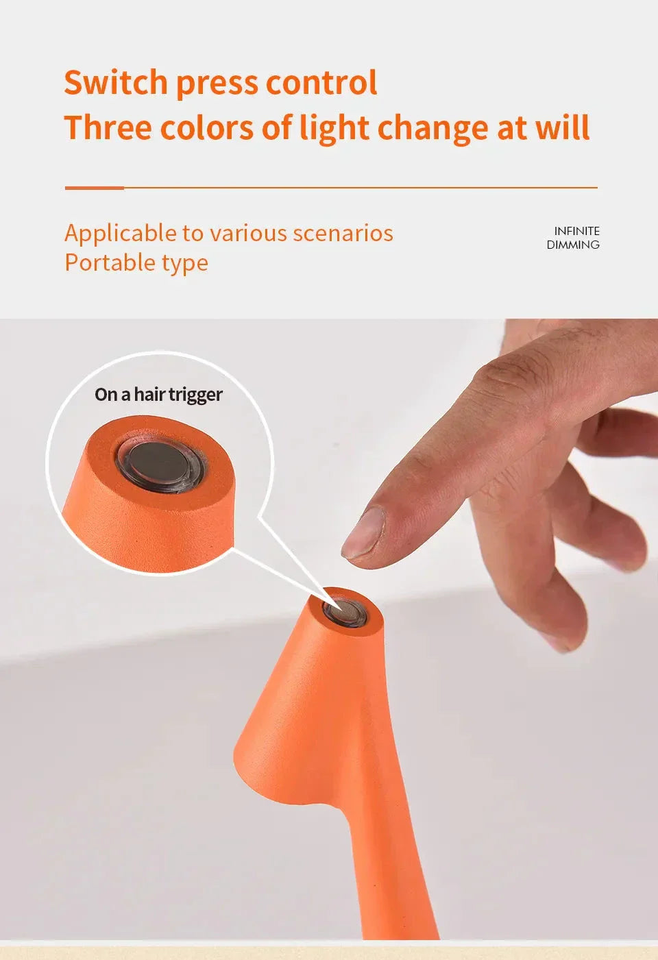 Dæmpbar Aztec Touch Bordlampe i Metal og Stof
