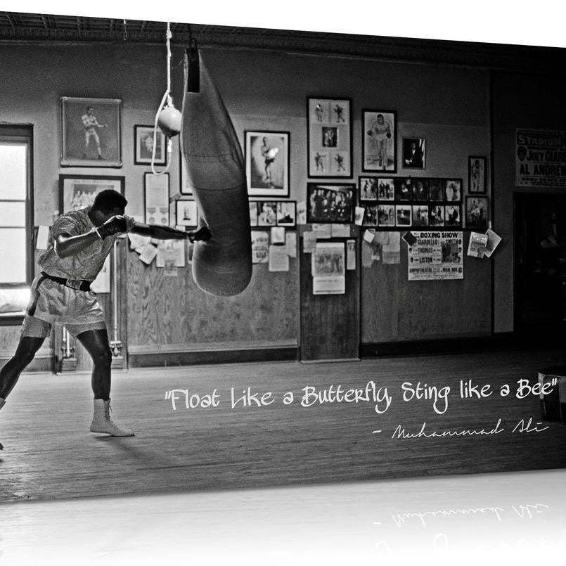 Muhammad Ali Lærred Kunst med Inspirerende Citat