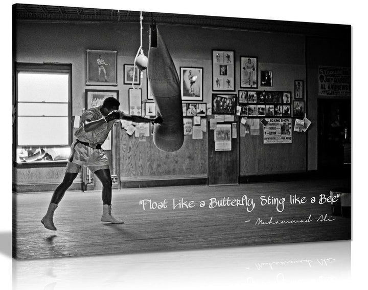 Muhammad Ali Lærred Kunst med Inspirerende Citat