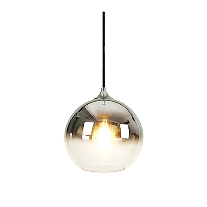 Kobber Finish Loftlampe i Glas med Sfærisk Design