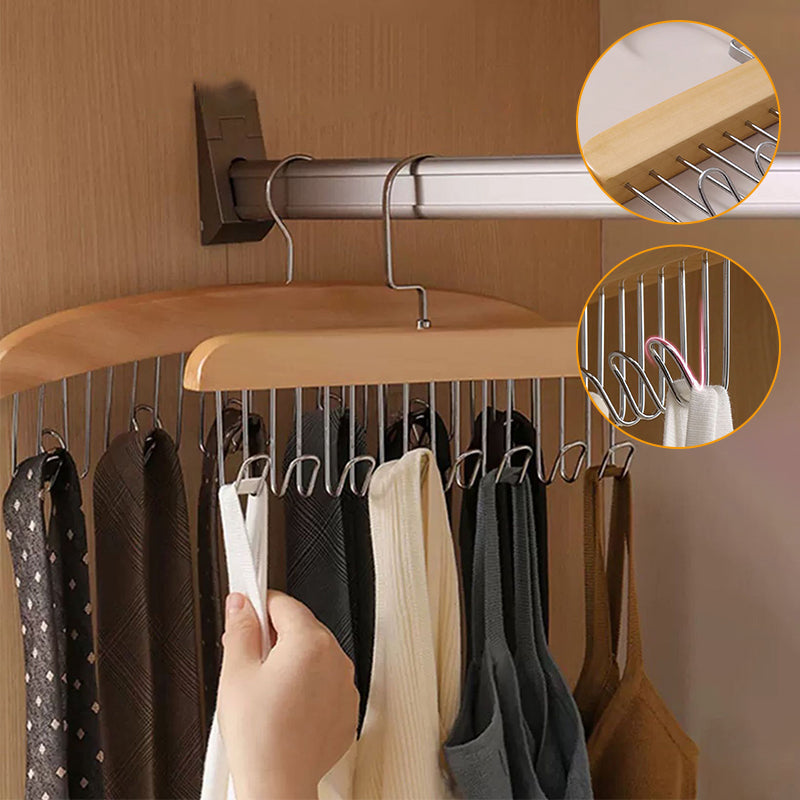 360-Grad Rotations Træ Hanger med 8 Krog til Accessories