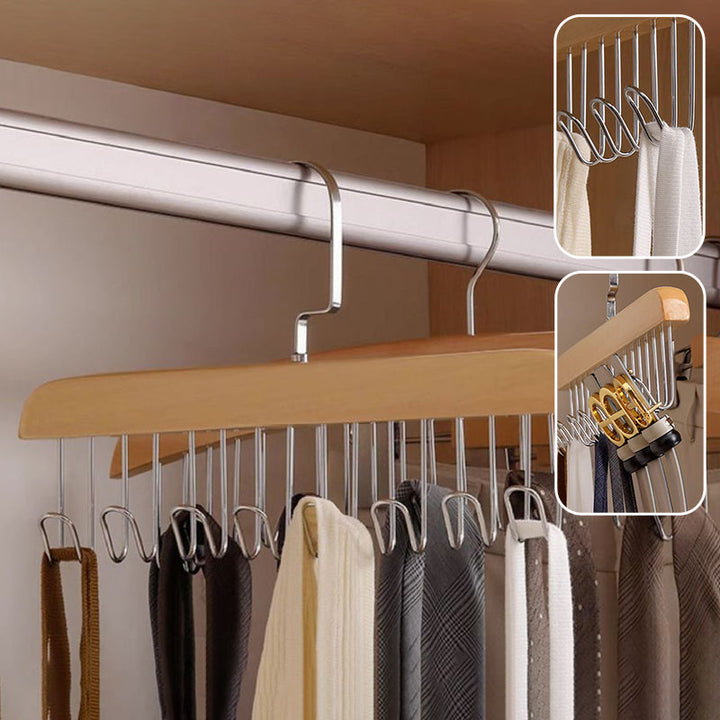 360-Grad Rotations Træ Hanger med 8 Krog til Accessories