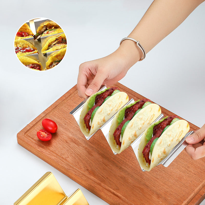 Rustfrit Stål Taco Holder med Håndtag