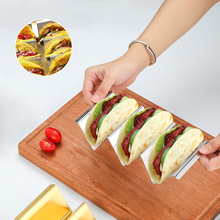 Rustfrit Stål Taco Holder med Håndtag