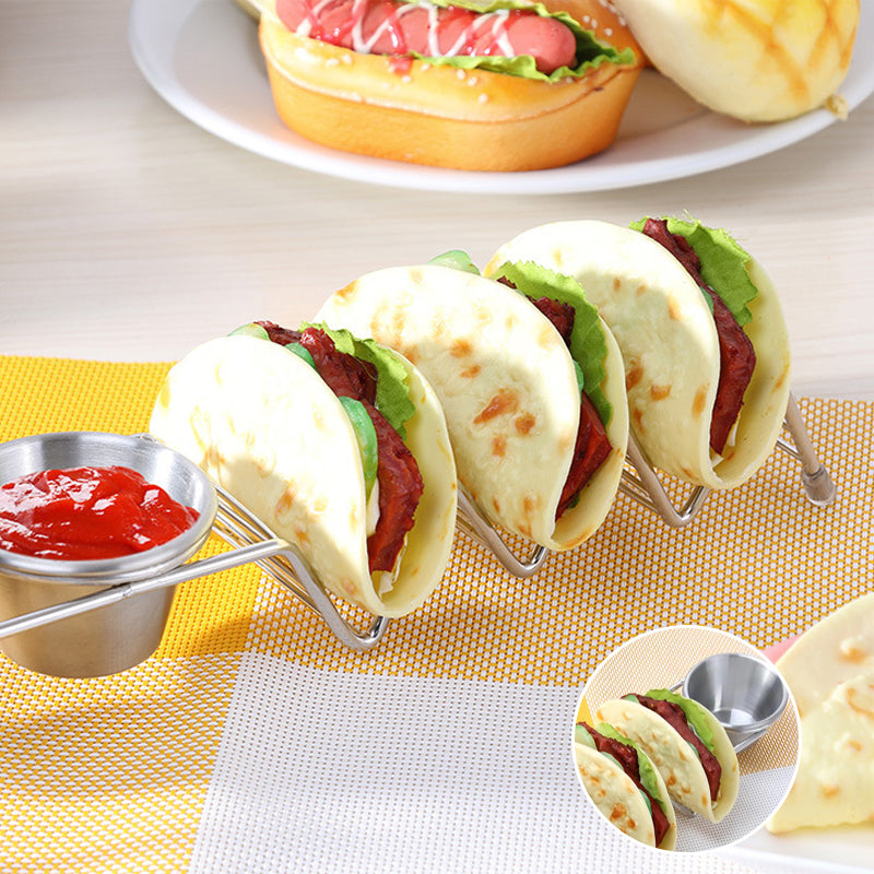 Rustfrit Stål Taco Holder med Håndtag
