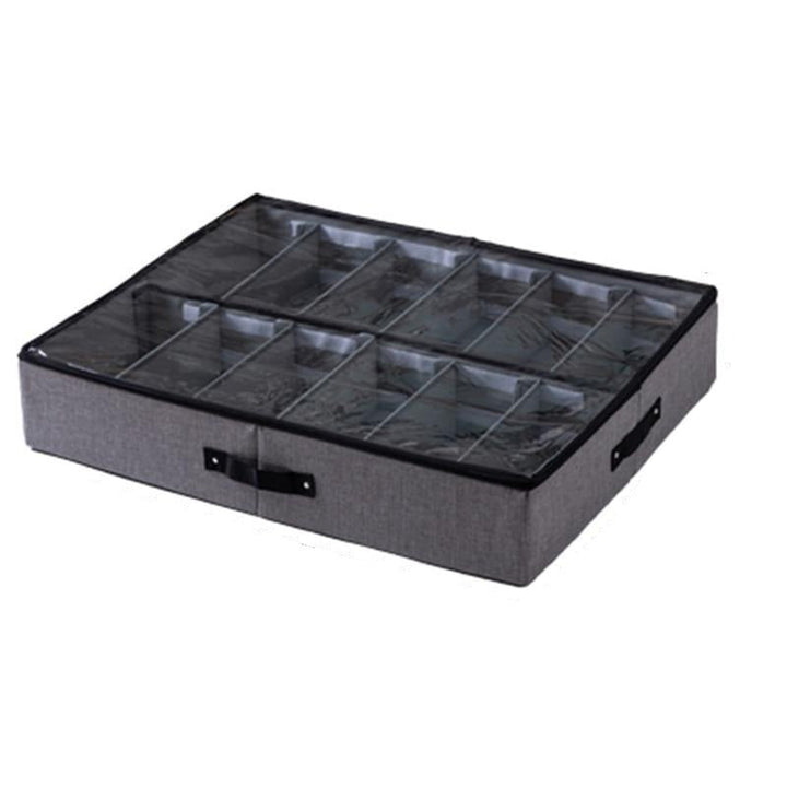 Foldbar Skoreol med Transparent Låg og Justerbare Rum