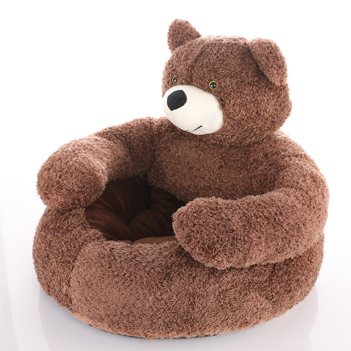 Aftageligt Kattebed i Blødt Kerseymere med Bamse Design