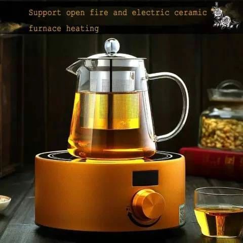 Borosilikatglas Teapot med Cylindrisk Infuser