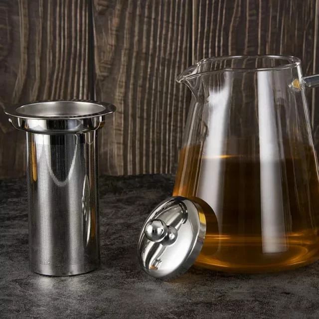 Borosilikatglas Teapot med Cylindrisk Infuser