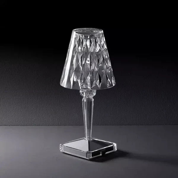 Genopladelig LED Bordlampe med Krystal Effekt og Berøringskontrol