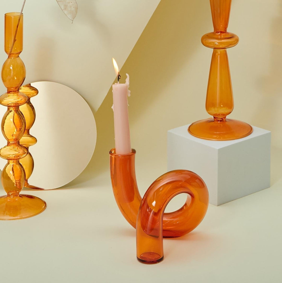 Elegant Glas Lysestage til Borddekoration