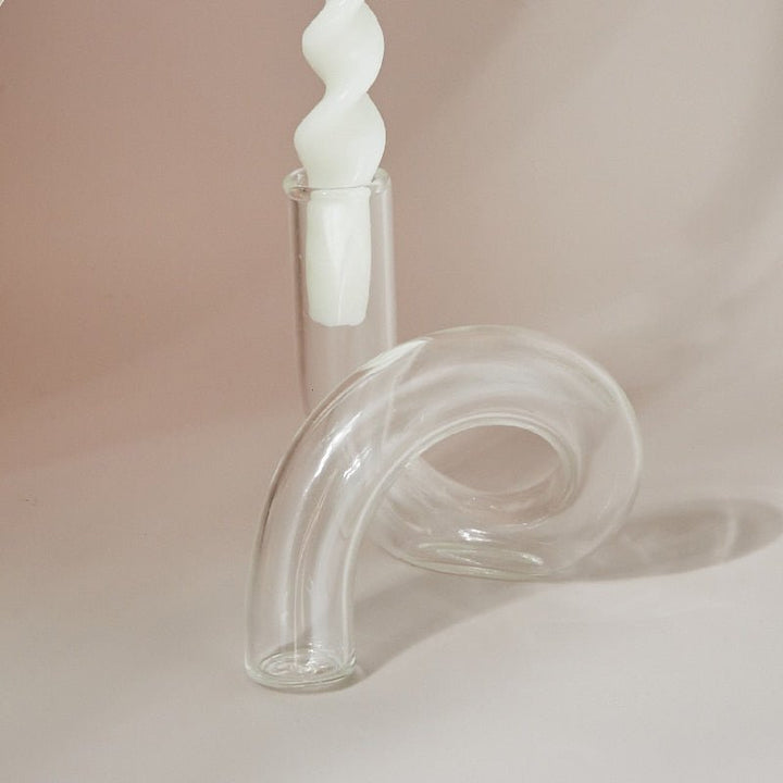 Elegant Glas Lysestage til Borddekoration