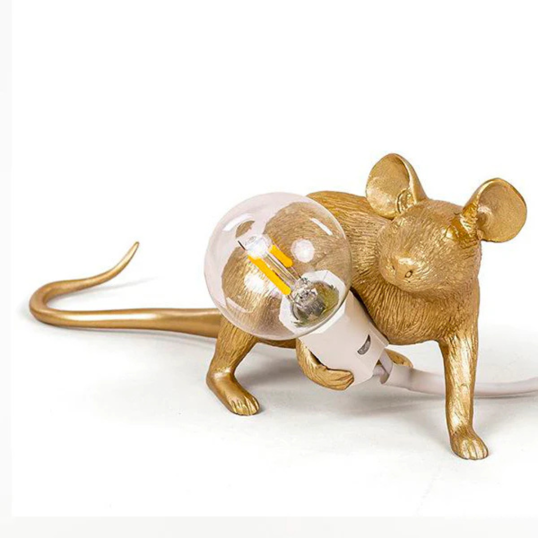 LED Mus Bordlampe i Harlekin Design med Varmt Lys