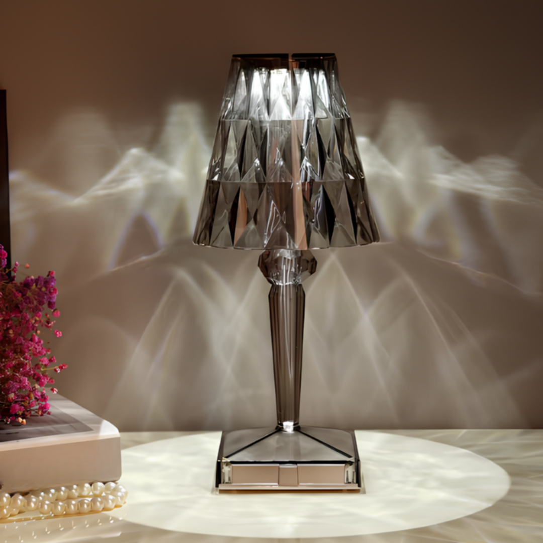 Genopladelig Touch Lampe med Krystal Finish og Tre Lysindstillinger