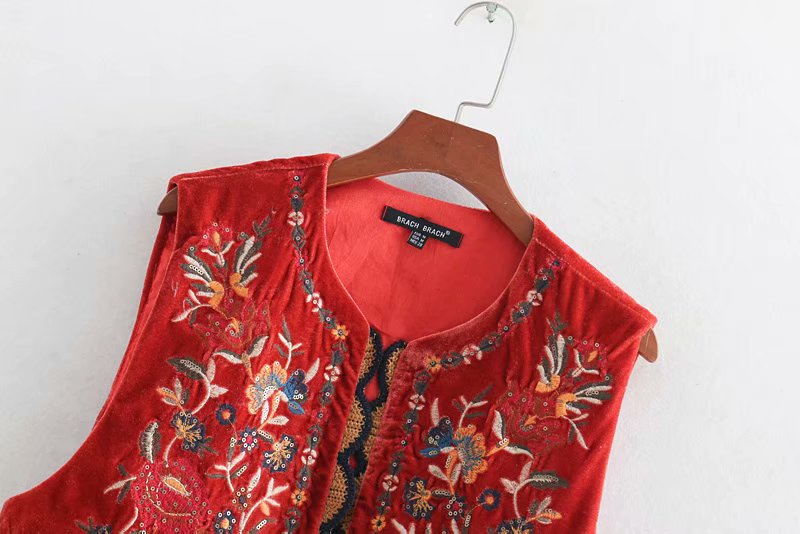 Velora™ | Floral Velvet Boho Vest