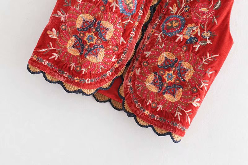 Velora™ | Floral Velvet Boho Vest
