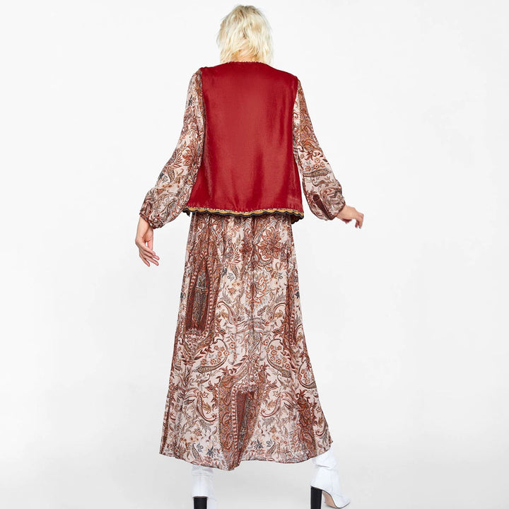 Velora™ | Floral Velvet Boho Vest