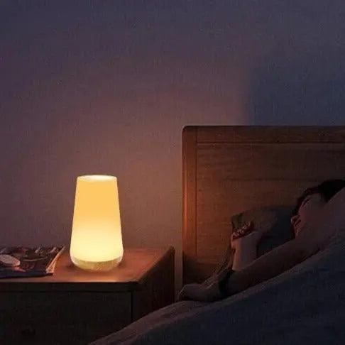 Bærbar Touch Sensor LED Lampe i Træ - Genopladelig Ambient Belysning