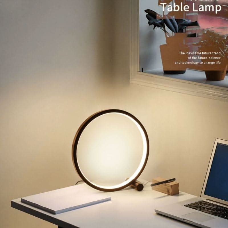 Moderne LED Halo Bordlampe i Aluminium og Akryl