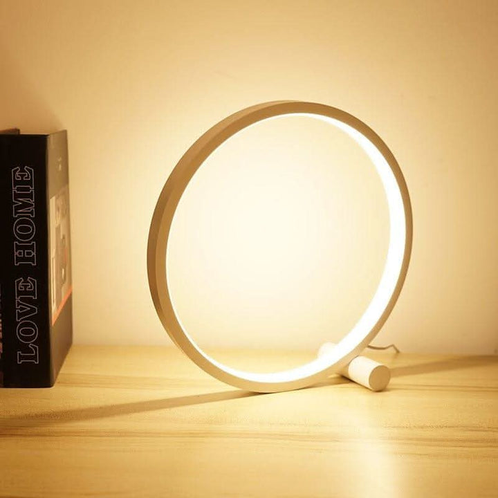 Moderne LED Halo Bordlampe i Aluminium og Akryl
