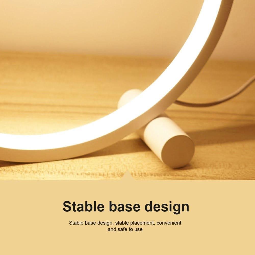 Moderne LED Halo Bordlampe i Aluminium og Akryl