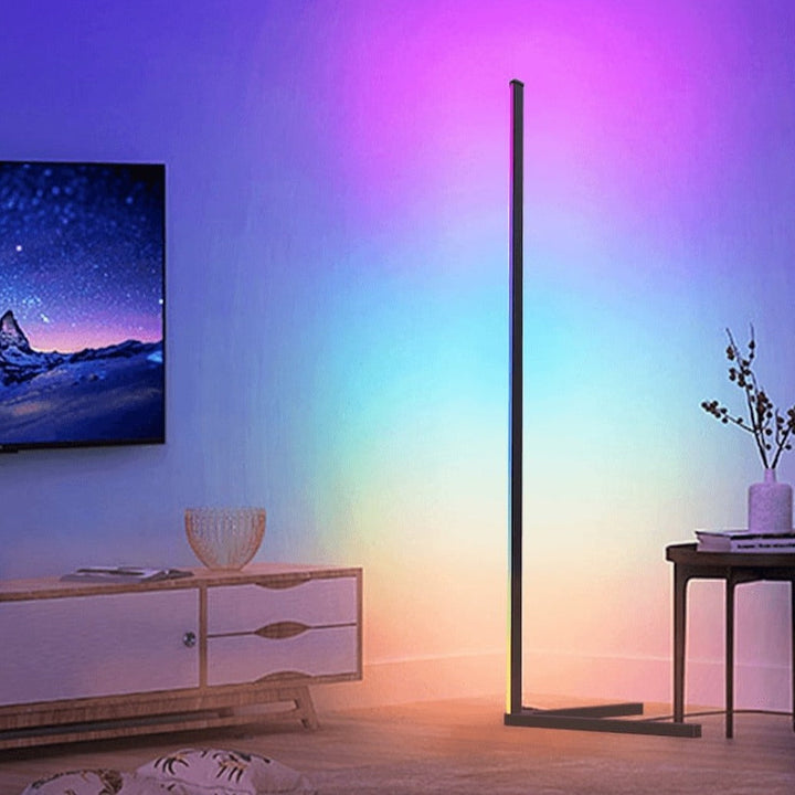 Moderne LED Gulvlampe med RGB Farvejustering og Fjernbetjening