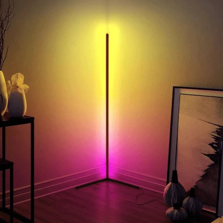 Moderne LED Gulvlampe med RGB Farvejustering og Fjernbetjening