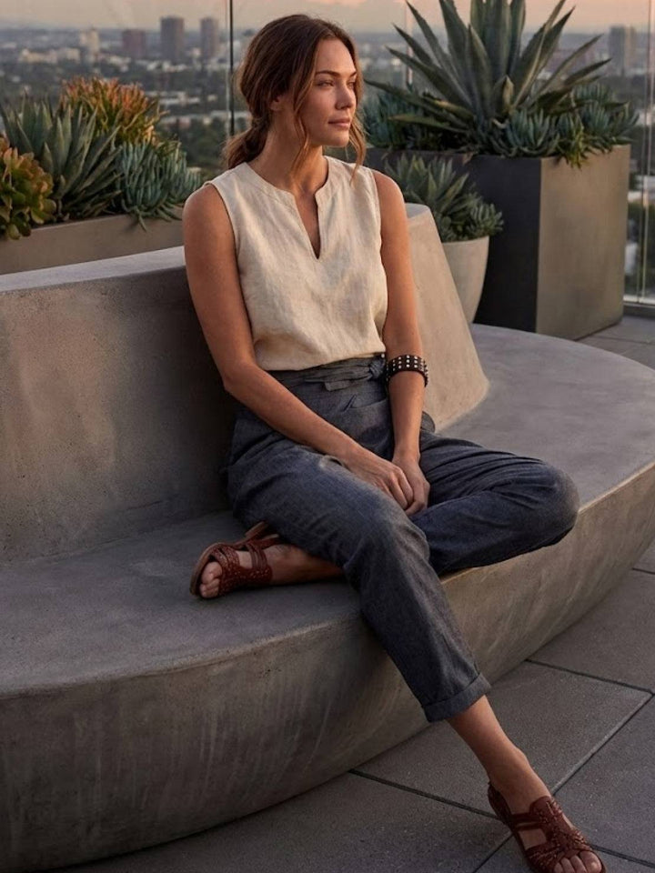 Atlas | Kvinders Høj Talje Wrap Front Cropped Tapered Bukser