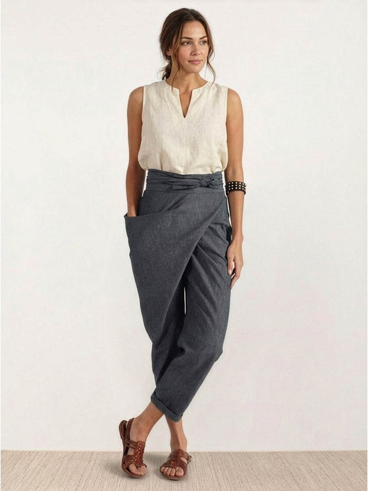 Atlas | Kvinders Høj Talje Wrap Front Cropped Tapered Bukser