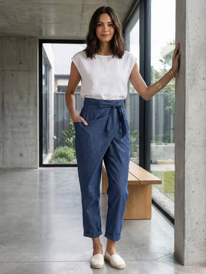 Atlas | Kvinders Høj Talje Wrap Front Cropped Tapered Bukser