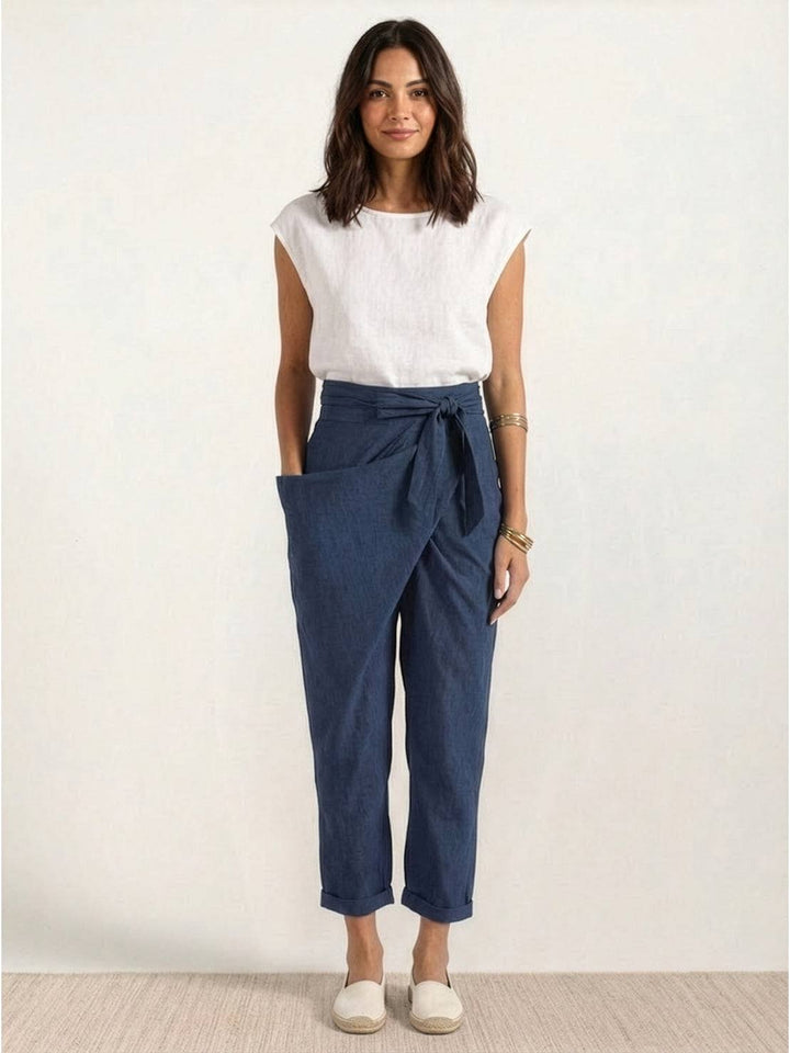 Atlas | Kvinders Høj Talje Wrap Front Cropped Tapered Bukser