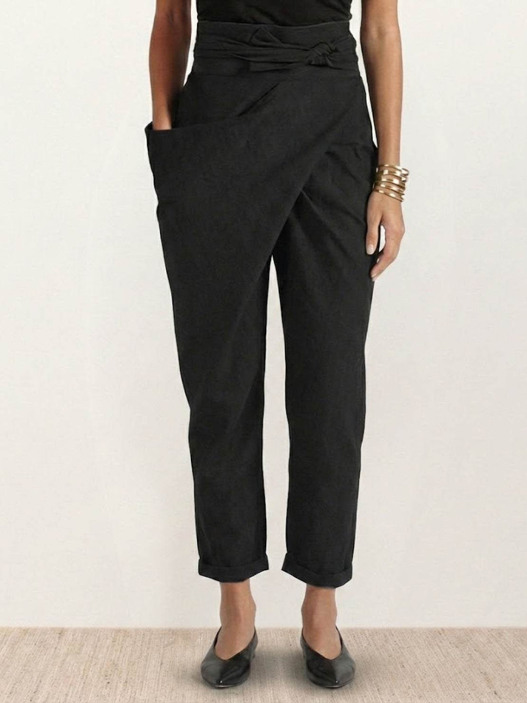 Atlas | Kvinders Høj Talje Wrap Front Cropped Tapered Bukser