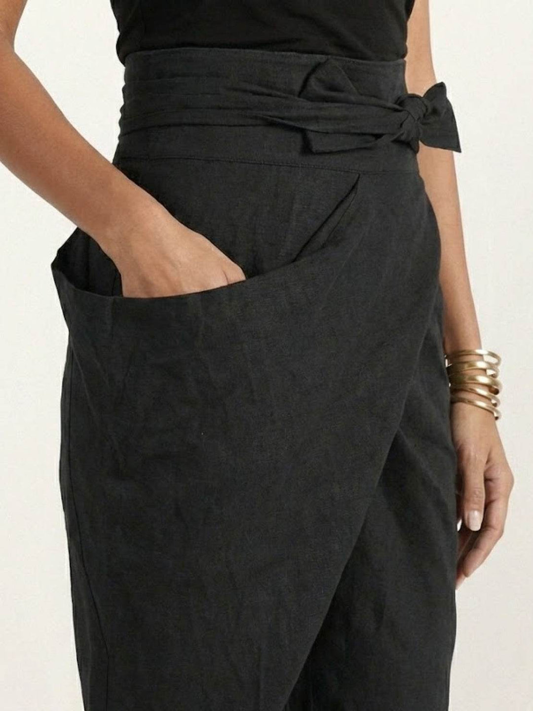 Atlas | Kvinders Høj Talje Wrap Front Cropped Tapered Bukser