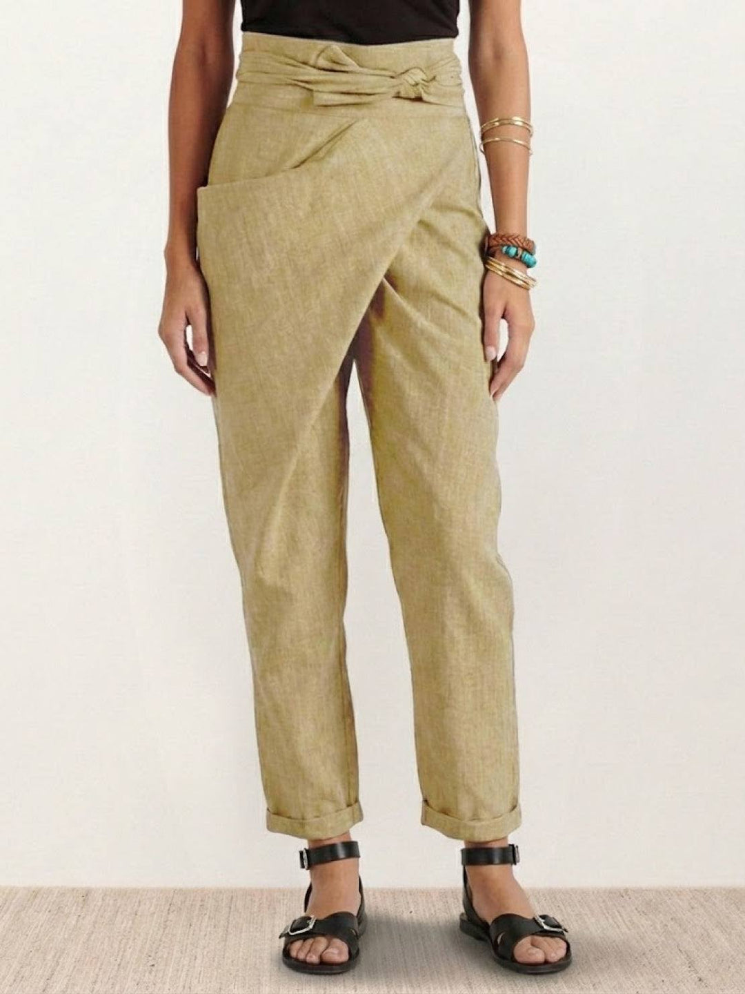 Atlas | Kvinders Høj Talje Wrap Front Cropped Tapered Bukser
