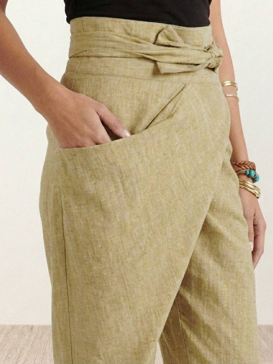 Atlas | Kvinders Høj Talje Wrap Front Cropped Tapered Bukser