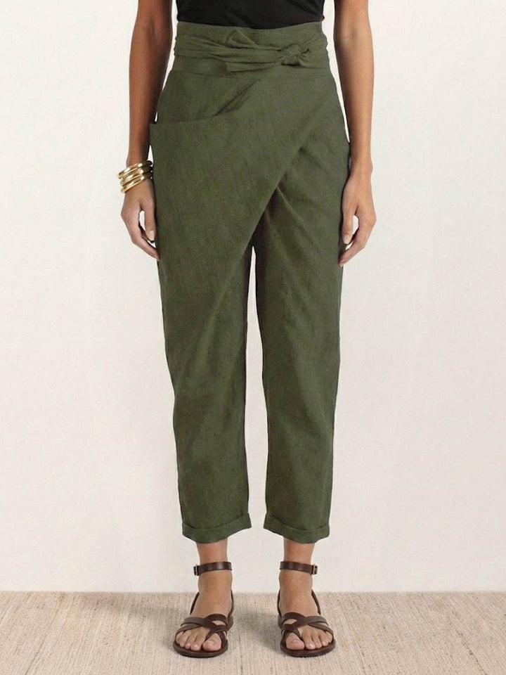 Atlas | Kvinders Høj Talje Wrap Front Cropped Tapered Bukser