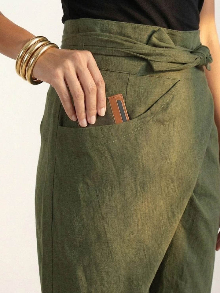 Atlas | Kvinders Høj Talje Wrap Front Cropped Tapered Bukser