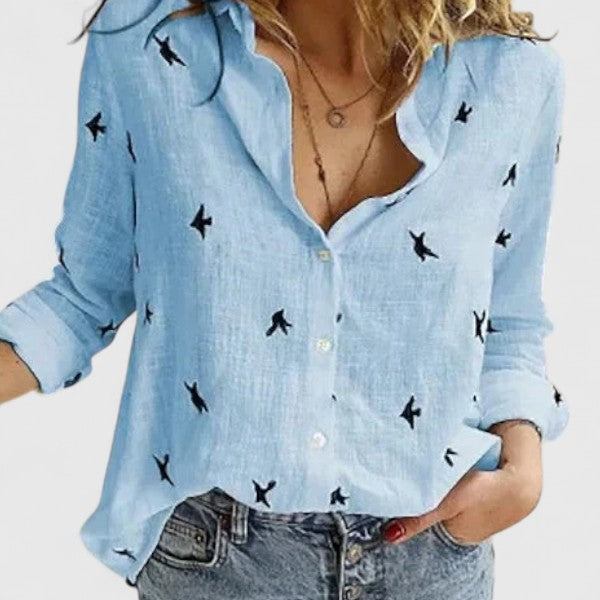 Harper | Kvinders Lin Button-Down Skjorte med Krave