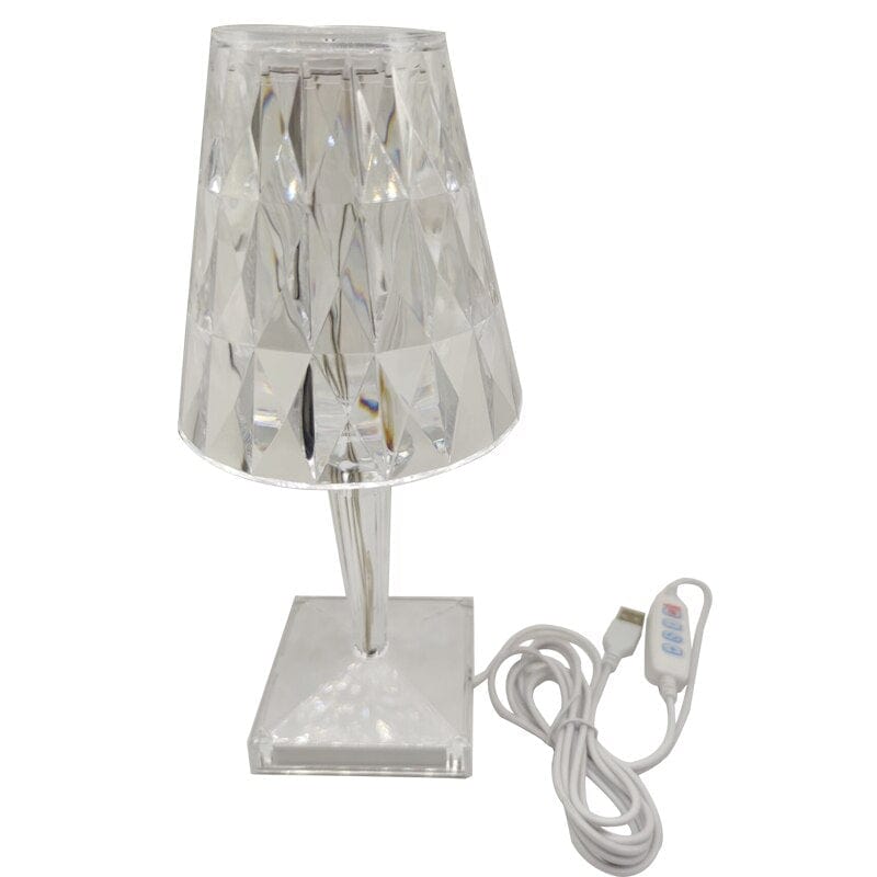 LED Krystal Bordlampe med Genopladeligt Batteri og Justerbare Lysindstillinger