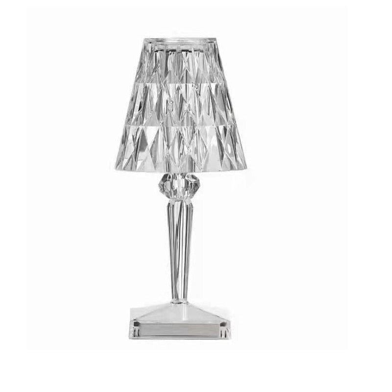 LED Krystal Bordlampe med Genopladeligt Batteri og Justerbare Lysindstillinger