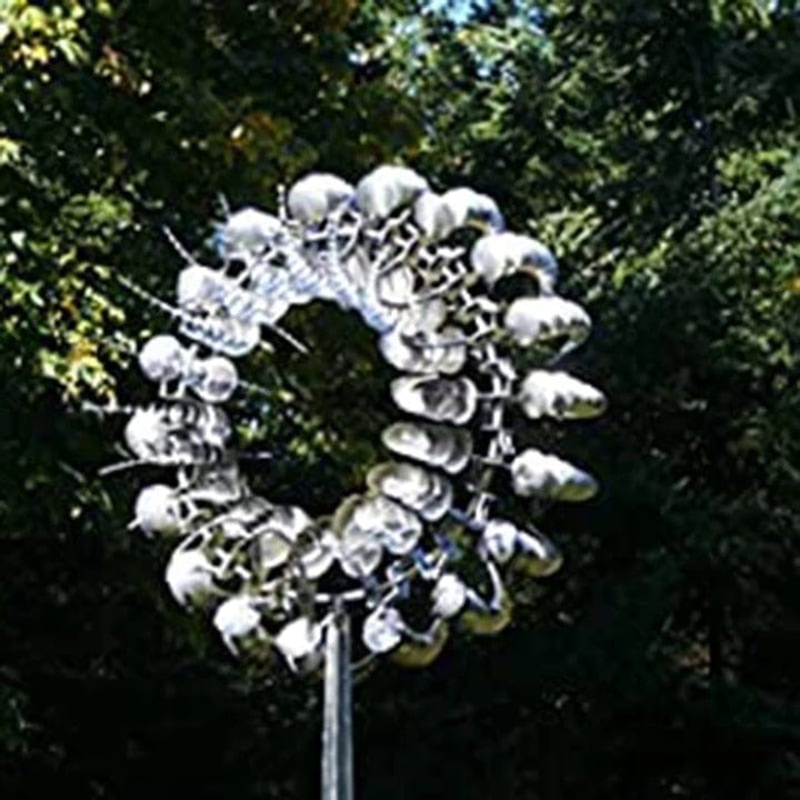 Solenergi Metal Vindmølle med LED-lys og Farverige Blade